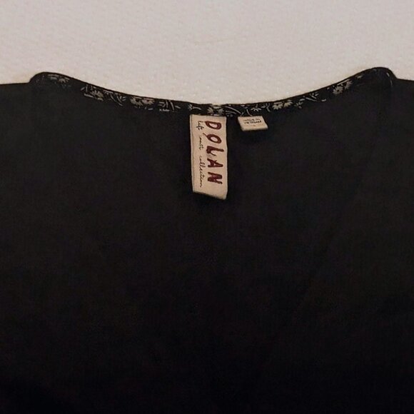 Anthropologie Dolan Left Coast Collection Black Long Puff Sleeve Top, Size L - Picture 5 of 6